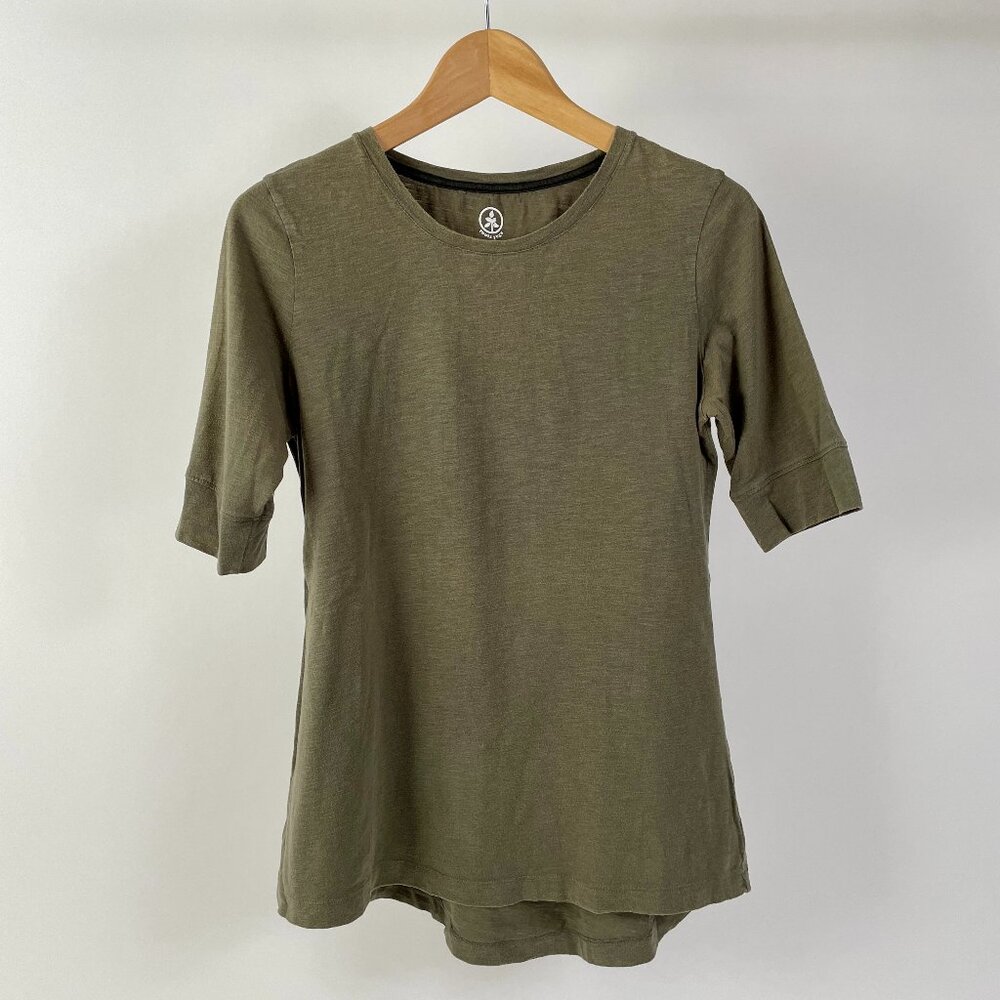 Women's Roots Yoga Cotton Tunic Top, Sage Green, Size M